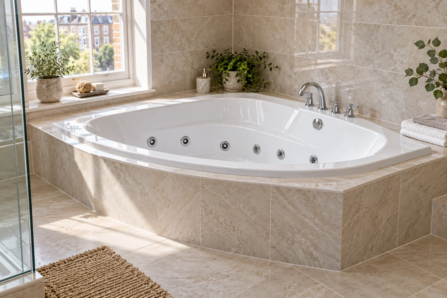 Corner bath fitting illustration