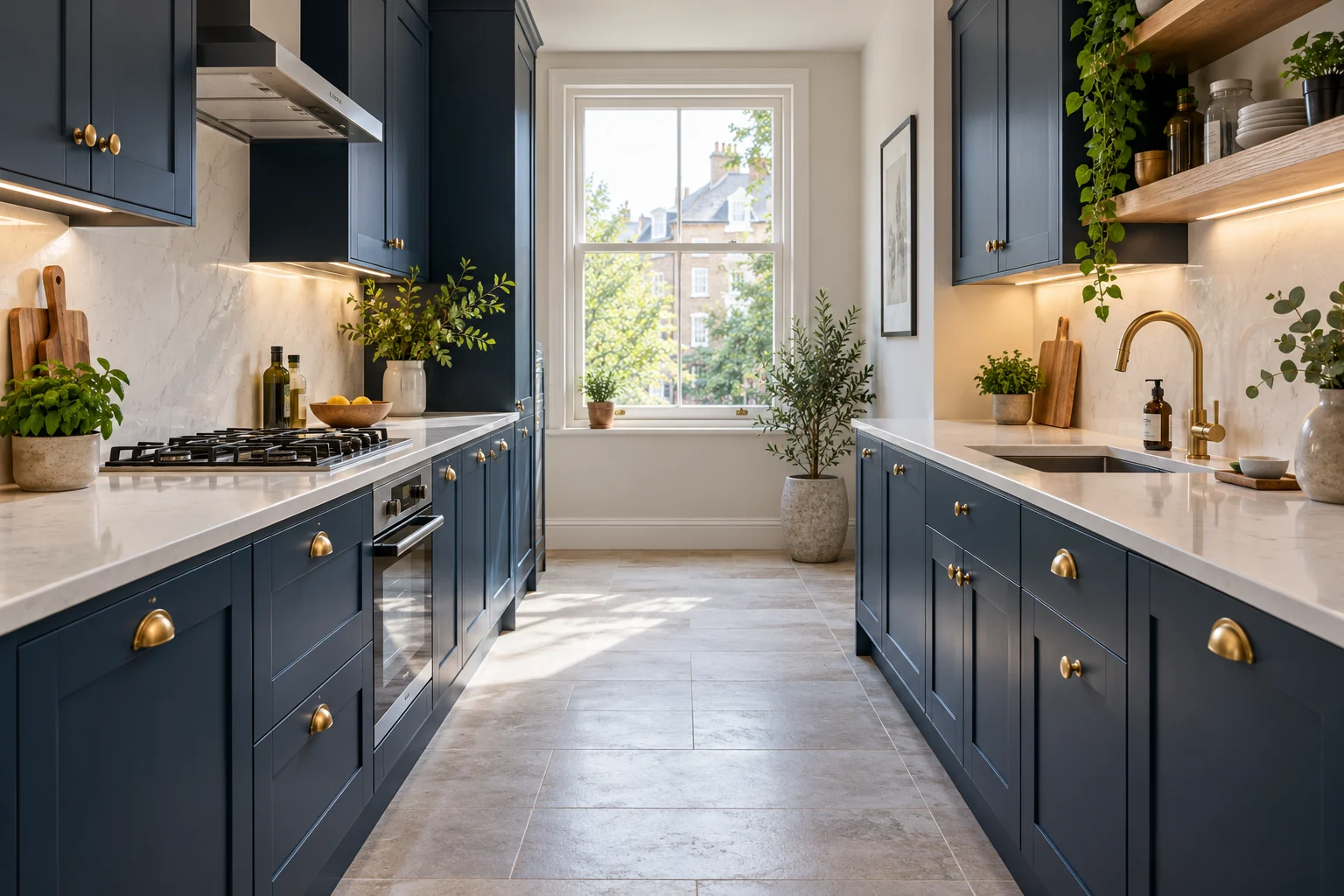 Galley kitchen fitting illustration