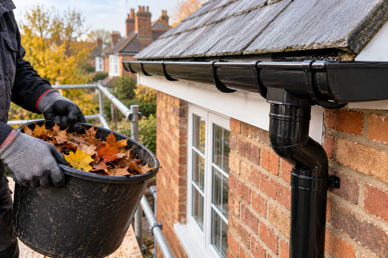 Gutter and drainage maintenance illustration