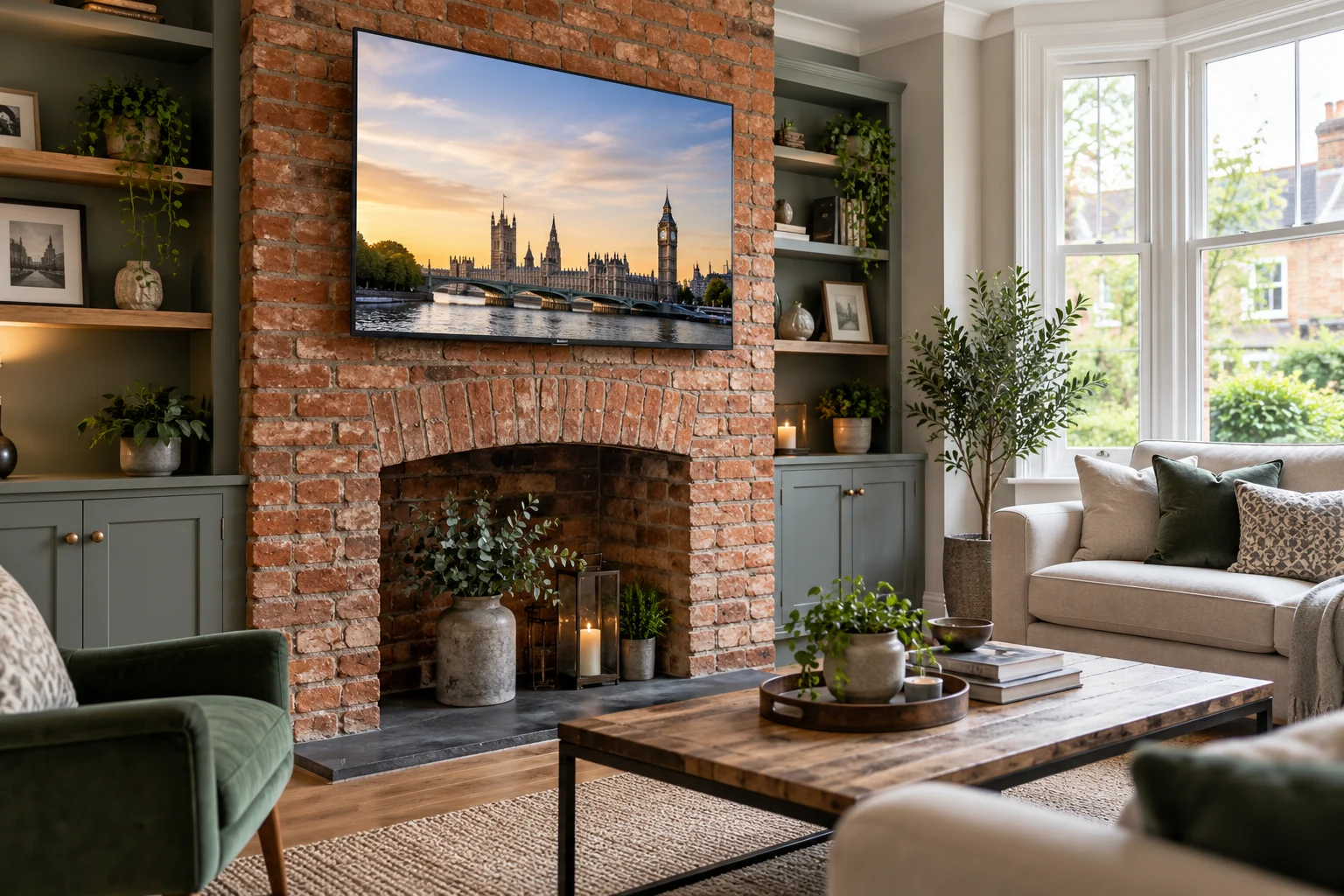 TV mounting above fireplaces illustration